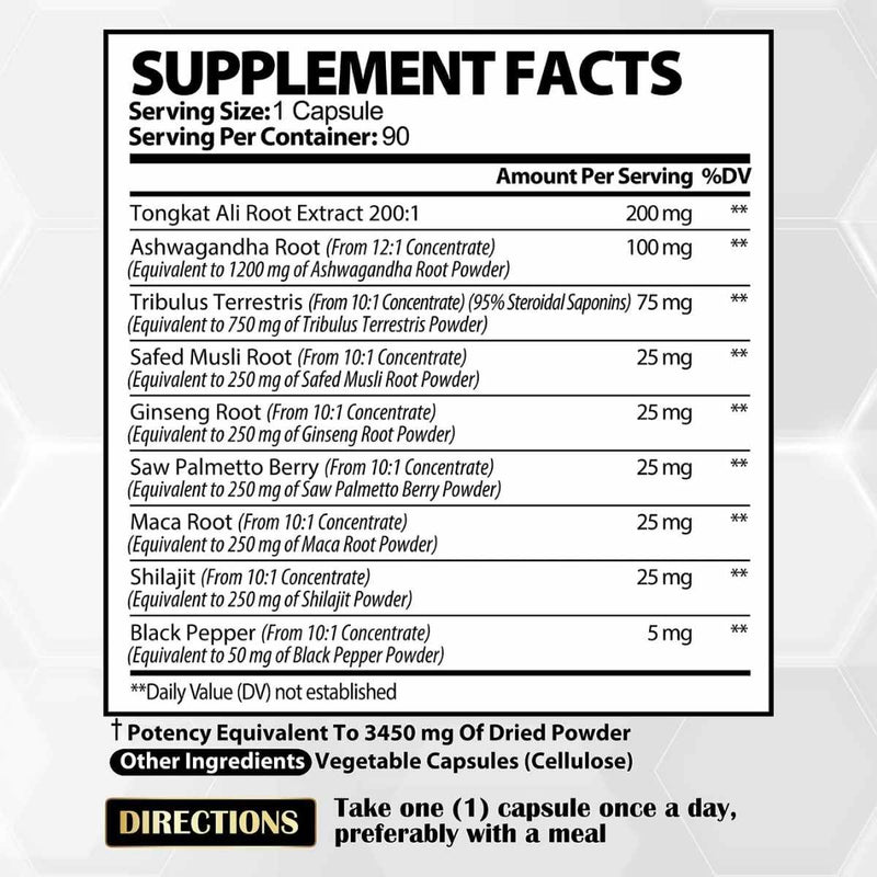 Tongkat Ali - 3450 mg - 90 Cápsulas - Puro Estado Fisico