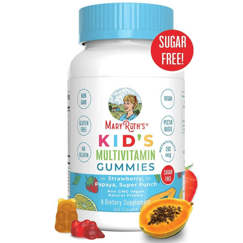 MaryRuth Organics Kids Multivitamin - Fresa, Papaya - 60 Gomitas - Puro Estado Fisico