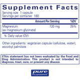 Pure Encapsulations Magnesium Glycinate - 180 Cápsulas - Puro Estado Fisico