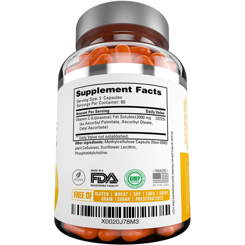 NatusPur Liposomal Vitamin C - 180 Cápsulas De Origen Vegetal - Puro Estado Fisico