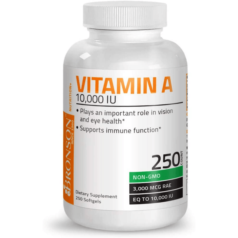 Bronson Vitamin A - 250 Cápsulas Blandas - Puro Estado Fisico