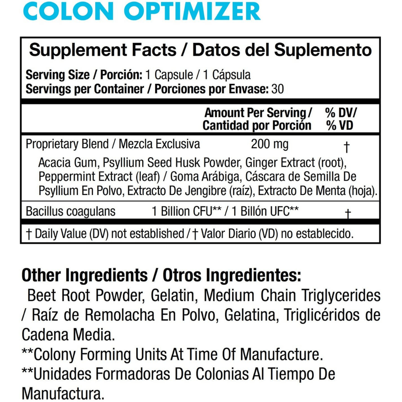 Yes You Can Colon Optimizer - 30 Cápsulas - Puro Estado Fisico