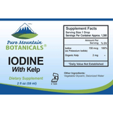 Pure Mountain Botanicals Iodine with  Kelp - 59 ml - Puro Estado Fisico