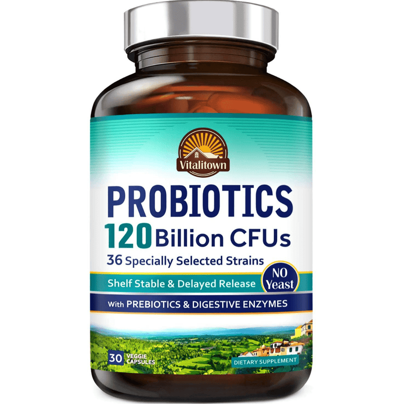 Vitalitown Probiotics with Prebiotics - 30 Cápsulas Vegetales - Puro Estado Fisico