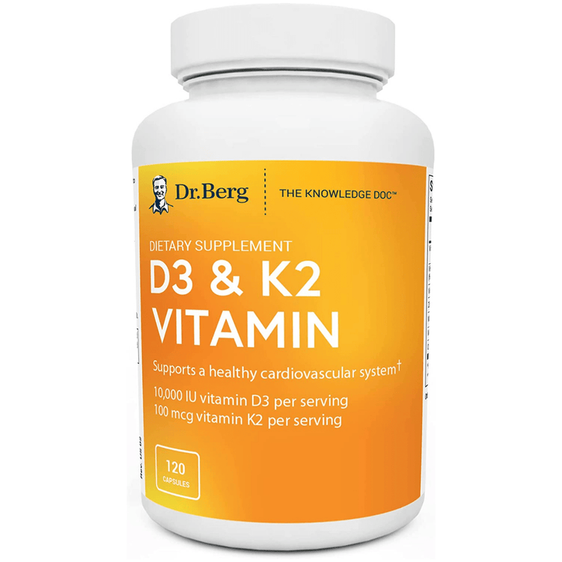 Dr.Berg D3 & K2 Vitamin - 120 Cápsulas - Puro Estado Fisico