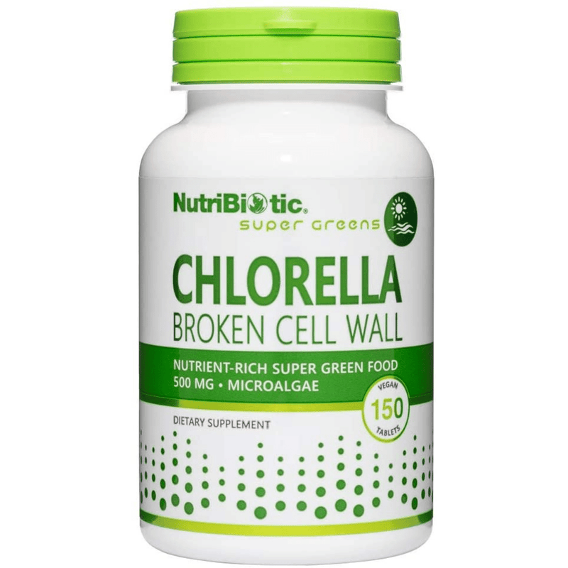 NutriBiotic Chlorella Super Green Food - 150 Tabletas - Puro Estado Fisico
