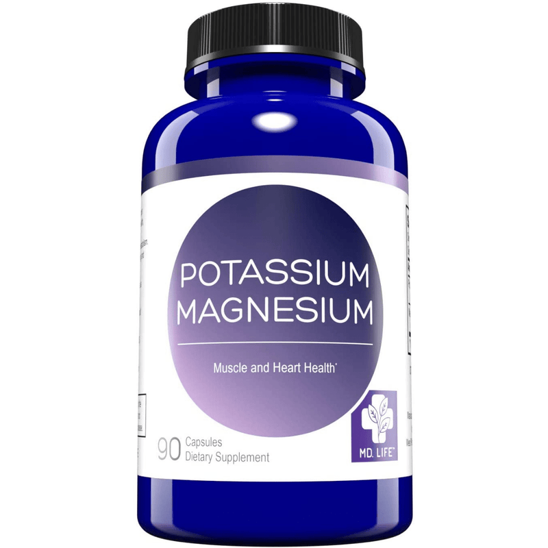 MD. Life Potassium Magnesium - 90 Cápsulas - Puro Estado Fisico