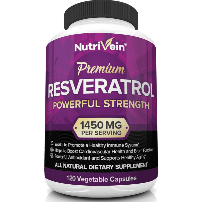 Nutrivein Resveratrol 1450 mg - 120 Cápsulas Vegetales - Puro Estado Fisico