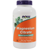 NOW Foods Magnesium Citrate - 240 Cápsulas Vegetales - Puro Estado Fisico