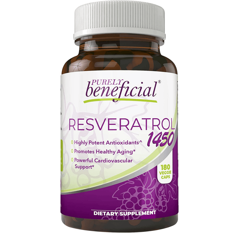 PURELY Beneficial Resveratrol 1450 - 180 Cápsulas Vegetales - Puro Estado Fisico