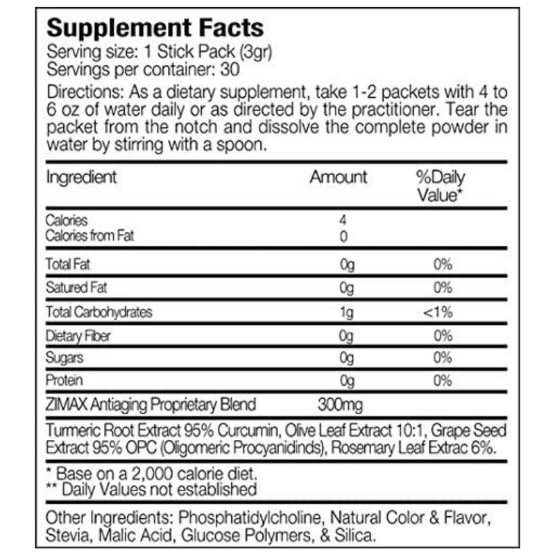 Paleolf ZIMAX Antioxidant - 30 Sobres - Puro Estado Fisico
