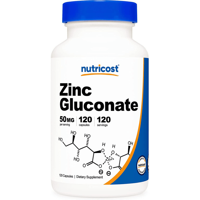 Nutricost Zinc Gluconate 50 MG - Cápsulas Vegetarianas - Puro Estado Fisico