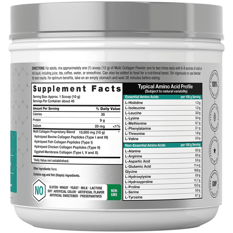 Horbaach Multi Collagen Powder - 454 g - Puro Estado Fisico