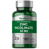 Piping Rock Zinc Picolinate 50 Mg - 180 Cápsulas - Puro Estado Fisico