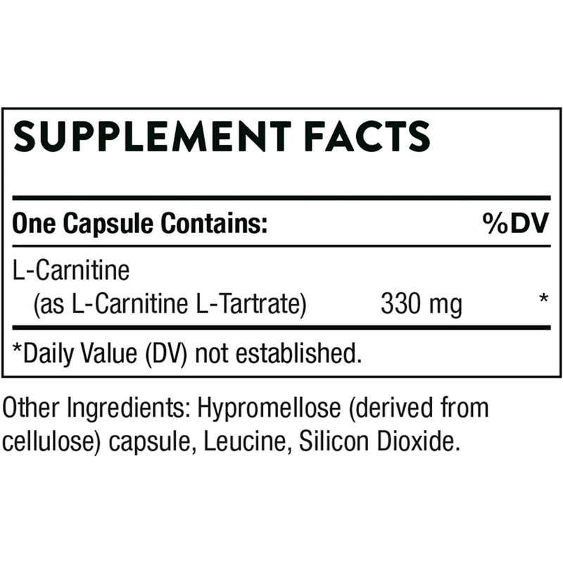 Thorne Research L-Carnitina - 60 Cápsulas - Puro Estado Fisico