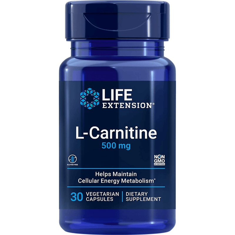 Life Extension L-Carnitina - 30 Cápsulas Vegetarianas - Puro Estado Fisico