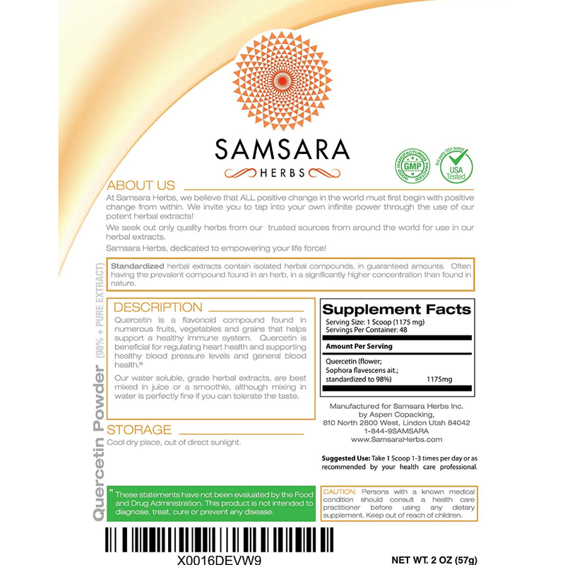 Samsara Herbs Extracto De Quercetina Puro - Puro Estado Fisico