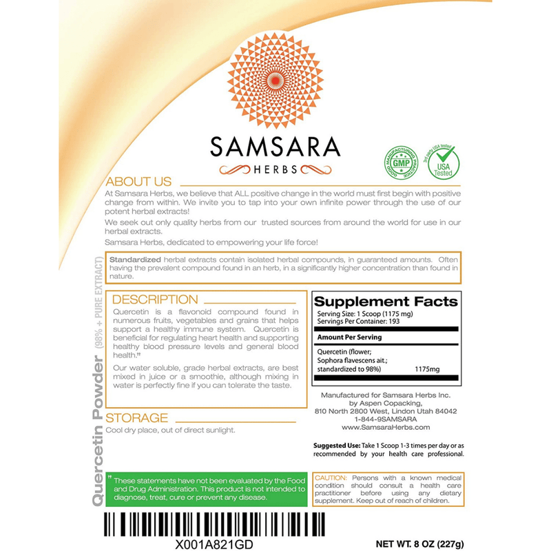 Samsara Herbs Extracto De Quercetina Puro - Puro Estado Fisico