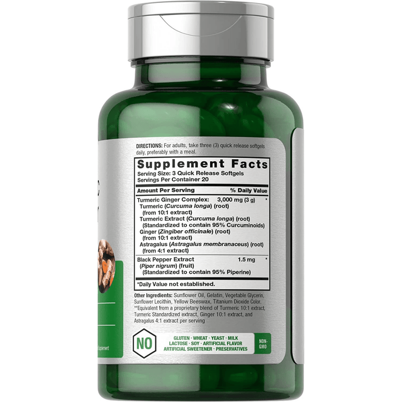 Horbaach Turmeric And Ginger Complex 3000 Mg - 60 Cápsulas Blandas - Puro Estado Fisico