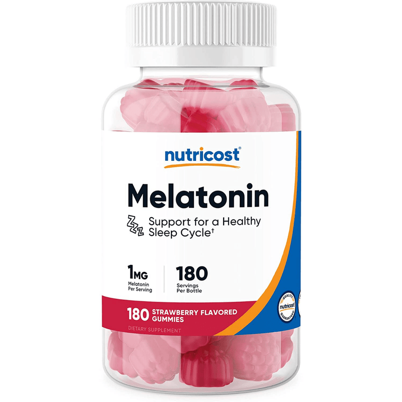 Nutricost Melatonin 1 mg - 180 Gomitas - Puro Estado Fisico