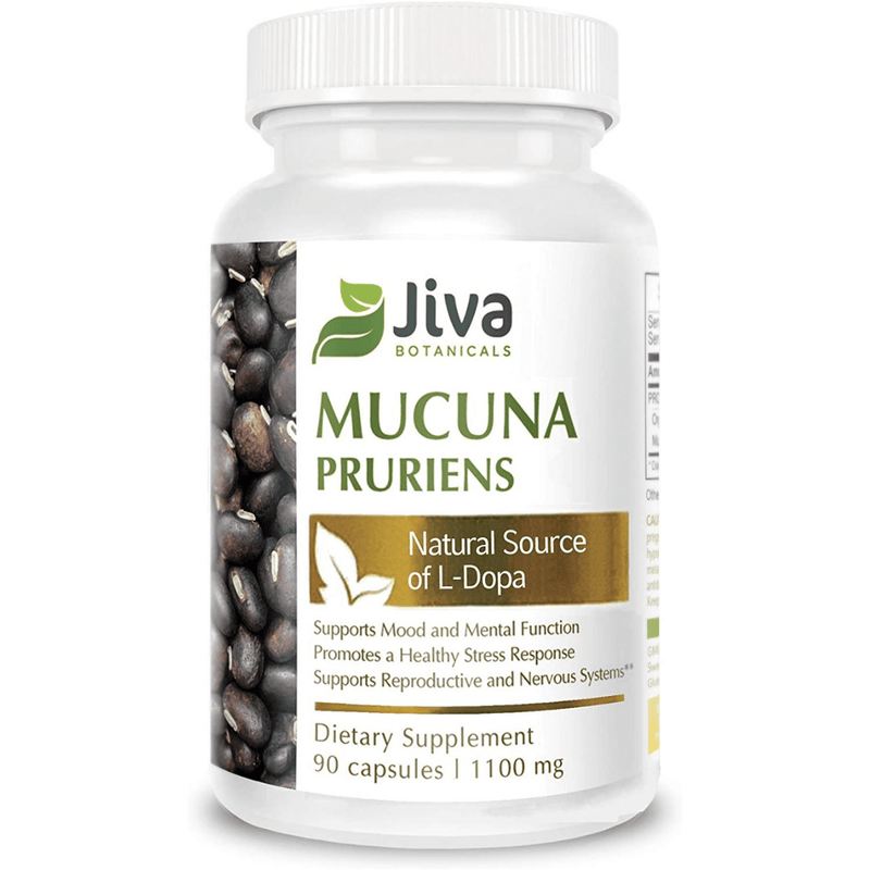 Jiva Botanicals Mucuna Pruriens 1100 mg - 90 Cápsulas - Puro Estado Fisico