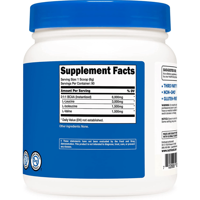 Nutricost BCAA - Sin Sabor - 540 g - Puro Estado Fisico
