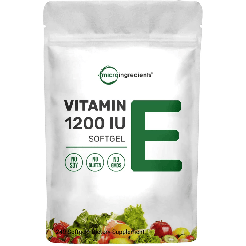 Micro Ingredients Vitamin E - 240 Cápsulas Blandas - Puro Estado Fisico