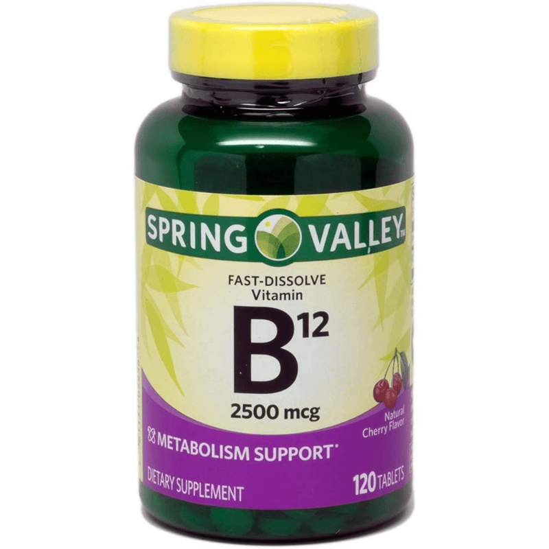 Spring Valley Vitamin B12 2500 mcg - 120 Tabletas - Puro Estado Fisico