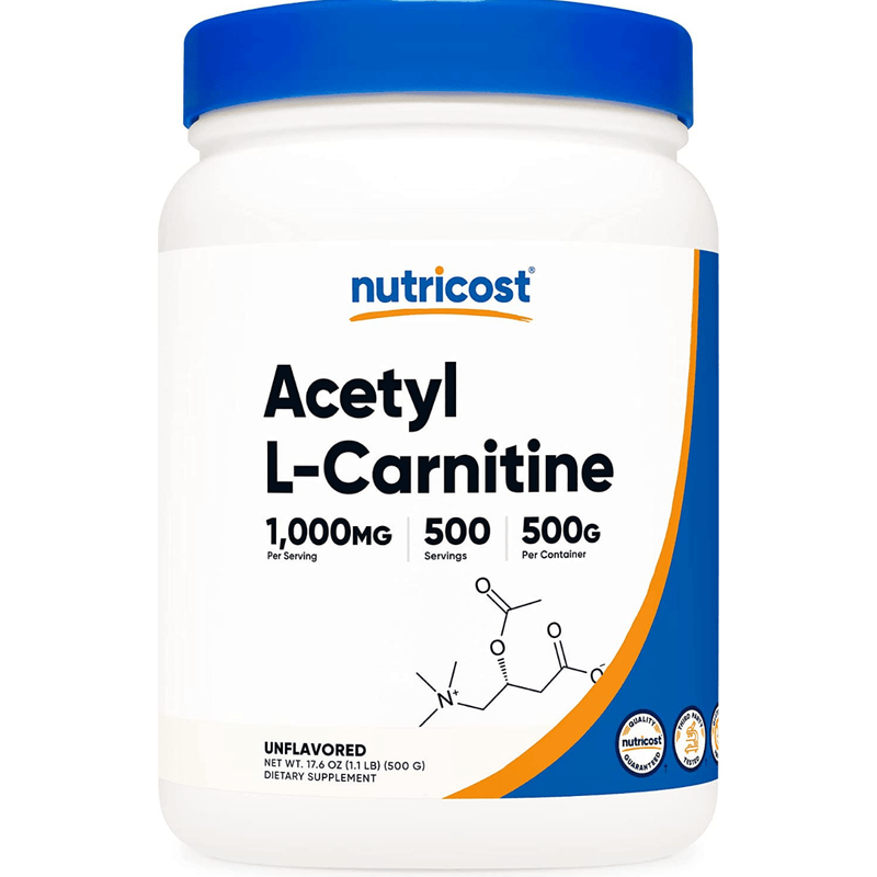 Nutricost Acetyl L-Carnitine - Sin Sabor - 500 g - Puro Estado Fisico