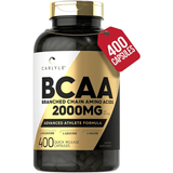 Carlyle BCAA Amino Acids - 400 Cápsulas de Liberación Rápida - Puro Estado Fisico
