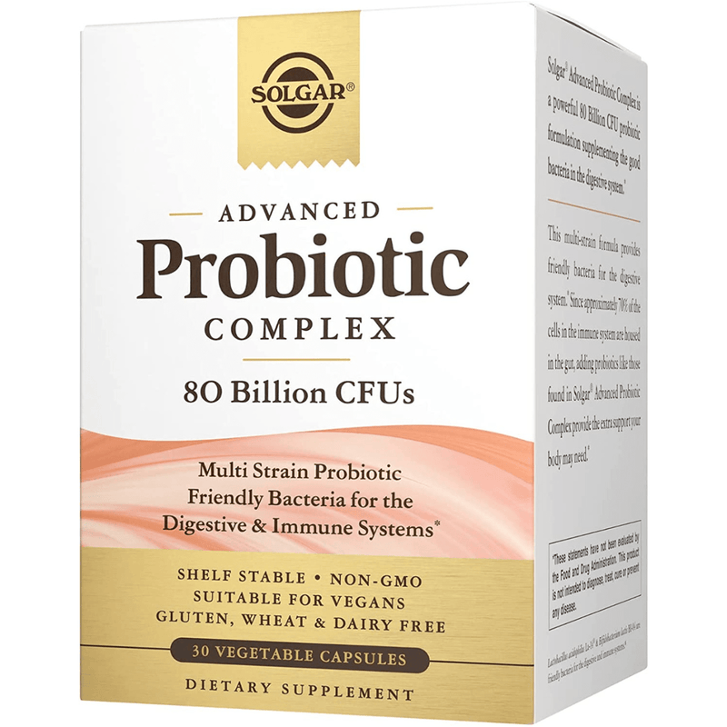 Solgar Advanced Probiotics Complex 80 Billion CFU - 30 Cápsulas Vegetales - Puro Estado Fisico