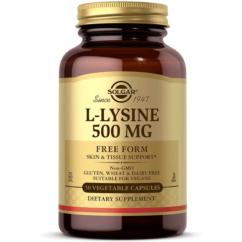 Solgar L-Lysine 500 mg - 50 Cápsulas Vegetales - Puro Estado Fisico