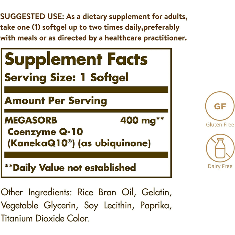 Solgar Megasorb CoQ-10 400 mg - Puro Estado Fisico