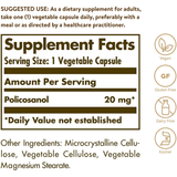 Solgar Policosanol 20 mg - 100 Cápsulas Vegetales - Puro Estado Fisico