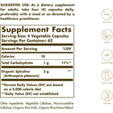 Solgar Spirulina 750 mg - 250 Vegetable Capsules - Puro Estado Fisico