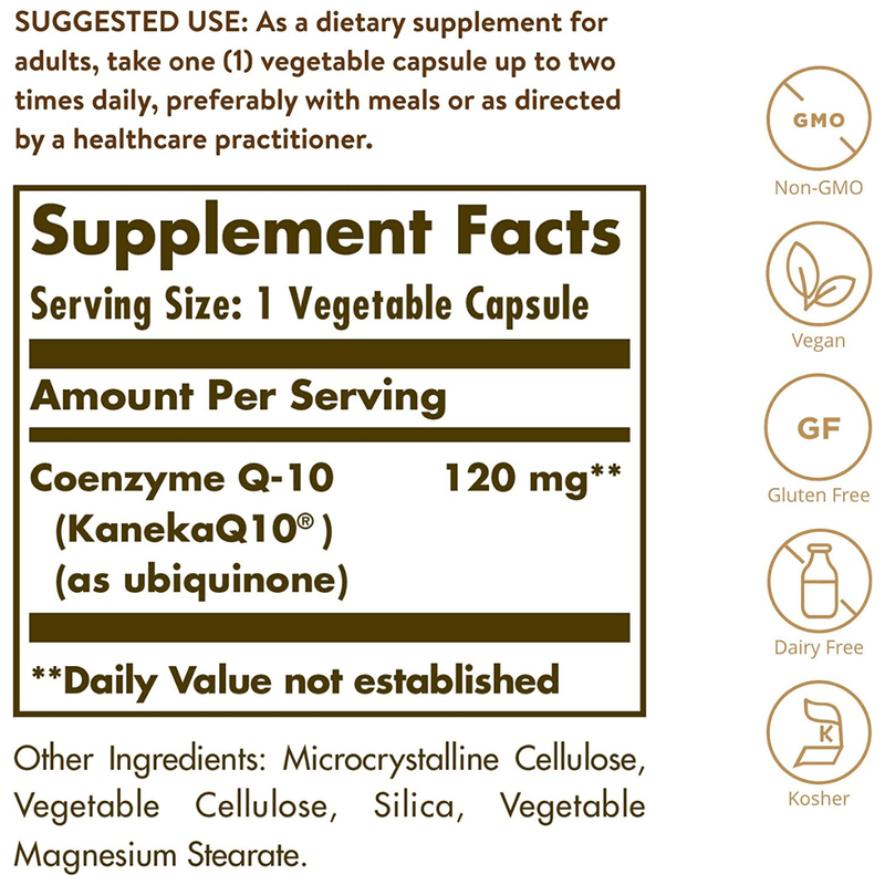 Solgar Vegan CoQ-10 - 120 mg - 60 Cápsulas Vegetales - Puro Estado Fisico