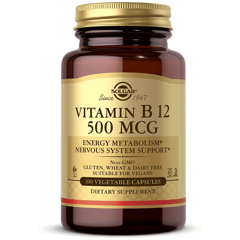 Solgar Vitamin B12 500 mcg - 100 Cápsulas Vegetales - Puro Estado Fisico