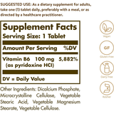 Solgar Vitamin B6 100 mg - 100 Tabletas - Puro Estado Fisico