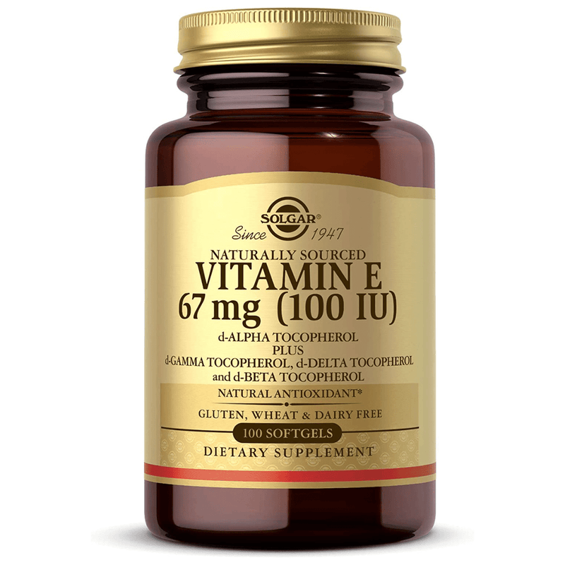 Solgar Vitamina E 67 mg (100 UI) - 100 Cápsulas Blandas - Puro Estado Fisico