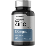 Horbaach Chelated Zinc 100 mg - 250 Tabletas Vegetarianas - Puro Estado Fisico
