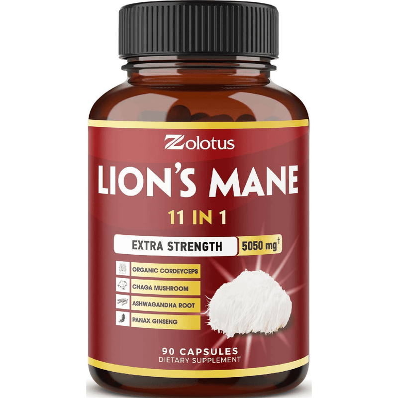 Zolotus Lions Mane Mushroom 11 In 1 5050 mg - 90 Cápsulas - Puro Estado Fisico