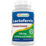 Best Naturals Lactoferrin 250 mg - 60 Cápsulas Vegetales - Puro Estado Fisico