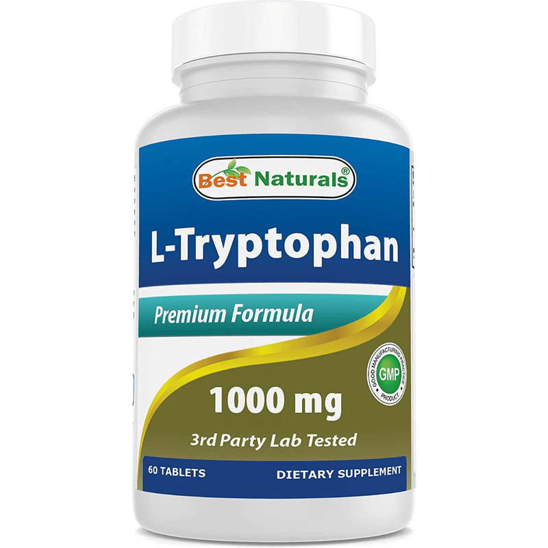 Best Naturals L-Tryptophan 1000 mg - 60 Tabletas - Puro Estado Fisico