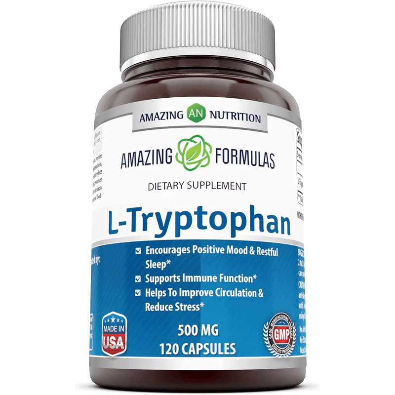 Amazing Nutrition L - Tryptophan 500 mg - 120 Cápsulas - Puro Estado Fisico