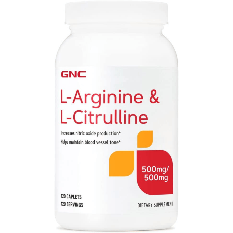GNC L-Arginine & L-Citrulline 500 mg - 120 Comprimidos - Puro Estado Fisico