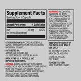 Amazon Elements Iron 18 mg - 195 Cápsulas - Puro Estado Fisico