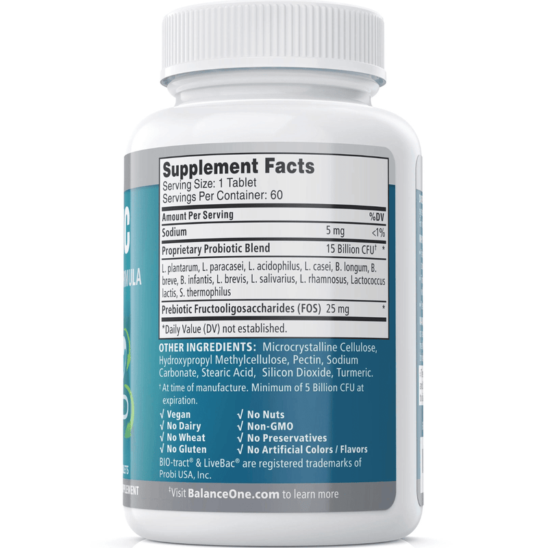 Balance ONE Probiotic - 60 Tablets - Puro Estado Fisico