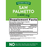 Natures Truth Saw Palmetto 2400 mg - 120 Cápsulas de Liberación Rápida - Puro Estado Fisico
