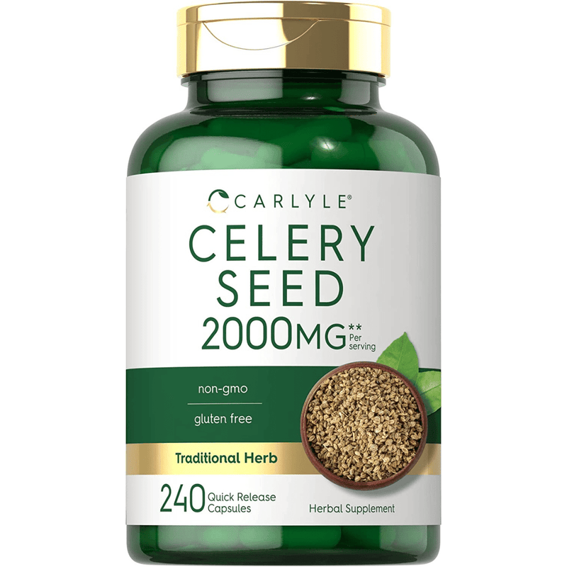 Carlyle Celery Seed Extract 2000 mg - 240 Cápsulas de Liberación Rápida - Puro Estado Fisico