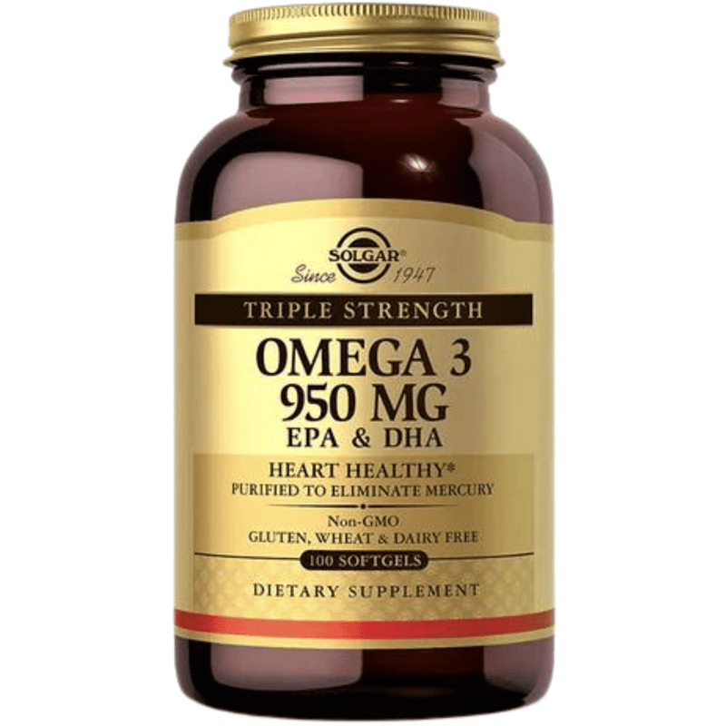 Solgar Triple Strength Omega-3 950 mg - 100 Cápsulas Blandas - Puro Estado Fisico